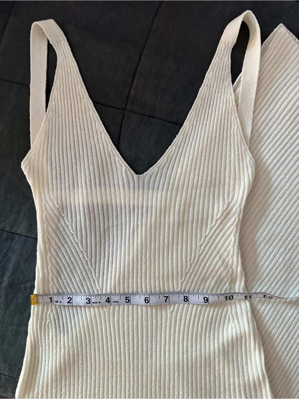 Flook The Label Skylar Off White Ivory Ribbed Cutout Midi Dress Women’s Size S - Picture 10 of 17